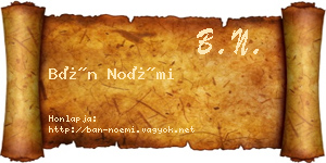 Bán Noémi névjegykártya